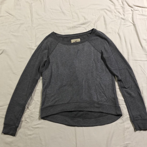 Hollister Tops - grey sweater with silver sparkles Hollister Tops - grey sweater with silver sparkles